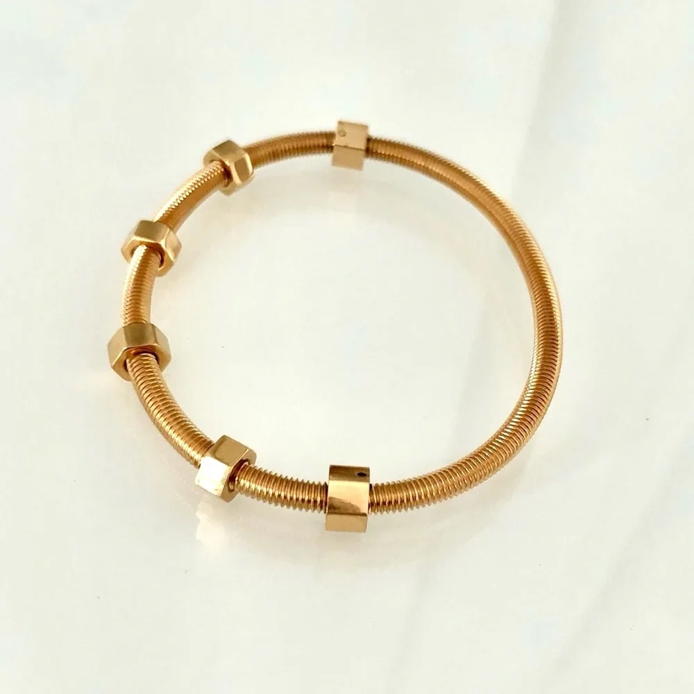 Gold Nuts and Bolts Bracelet